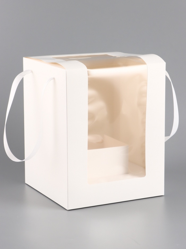 Коробка для цветов, 20 х 20 х 25 см, белая