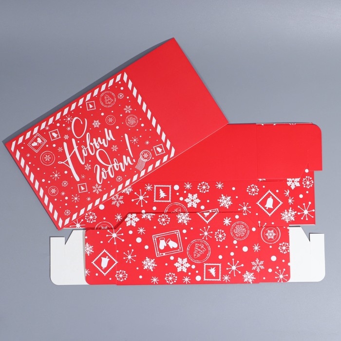 Подарочная коробка складная, новогодняя&laquo;С Новым годом&raquo;, 25 х 18 х 10 см, Новый год