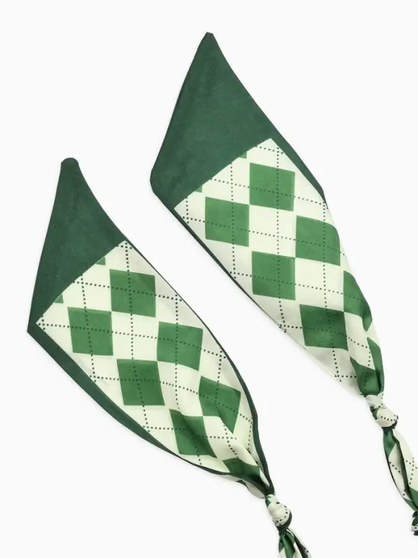 Колье-чокер на платке "Стиль". цвет изумрудный с золотом