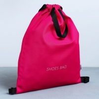 Мешок для обуви, розовый, два вида ручек, текстиль 30&times;40 см