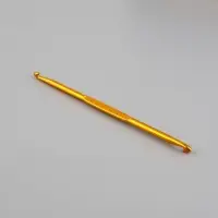 Крючок для вязания, двусторонний, d=3.5/4.5 мм, 13 см, цвет золотой