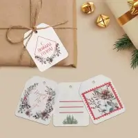 Шильдик на подарок Happy new year, набор 6 штук, 16 х 24 см