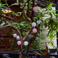 Садовая гирлянда на солнечной батарее &laquo;Клубки&raquo; Uniel, IP44, 1,8 м, теплый белый