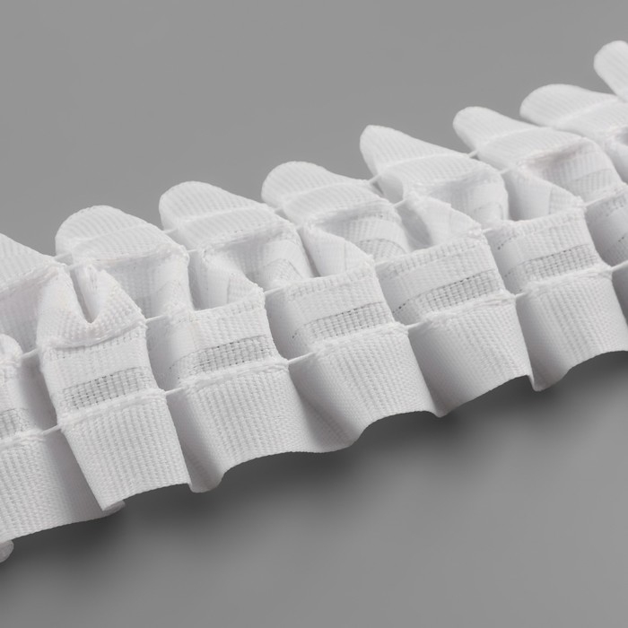 Шторная лента классическая, матовая, 6 см, 50 &plusmn; 1 м, цвет белый