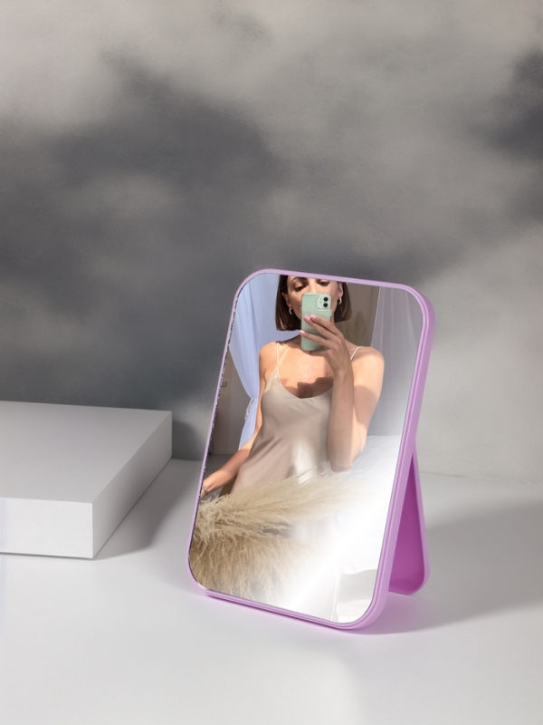 Зеркало настольное, зеркальная поверхность 13&times;19.5 см, МИКС