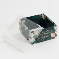 Коробка для кондитерских изделий с пластиковой крышкой &laquo;Хлопок&raquo;, 12 х 6 х 11.5 см