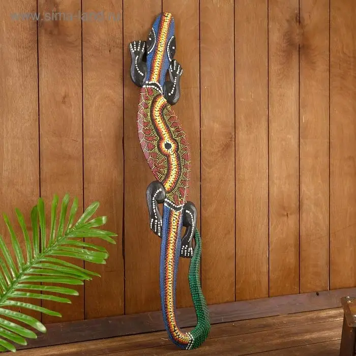 Панно декоративное &laquo;Ящерица геккон&raquo;, 78&times;13&times;1.5 см, МИКС