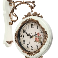 Часы настенные интерьерные двухсторонние, плавный ход, 27&times;8 см, циферблат d-19 см, белые