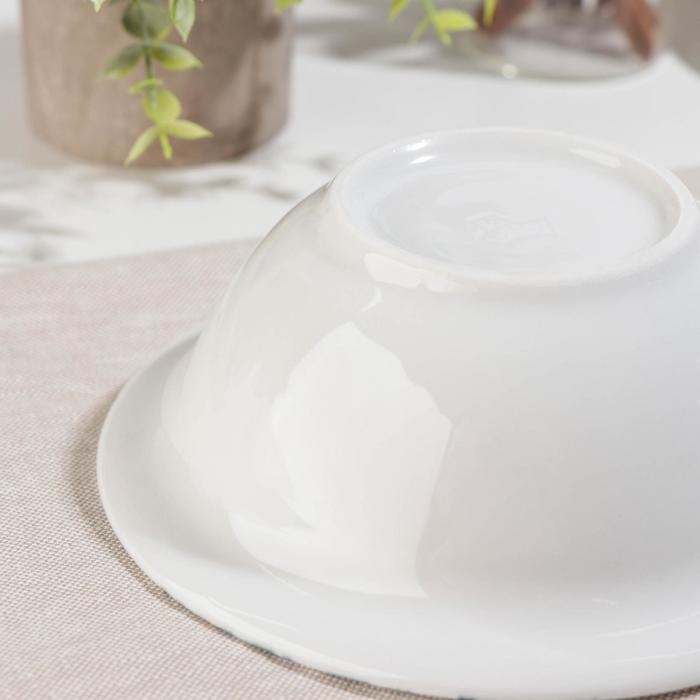 Тарелка фарфоровая &laquo;Верона&raquo;, 550 мл, d=17 см, цвет белый