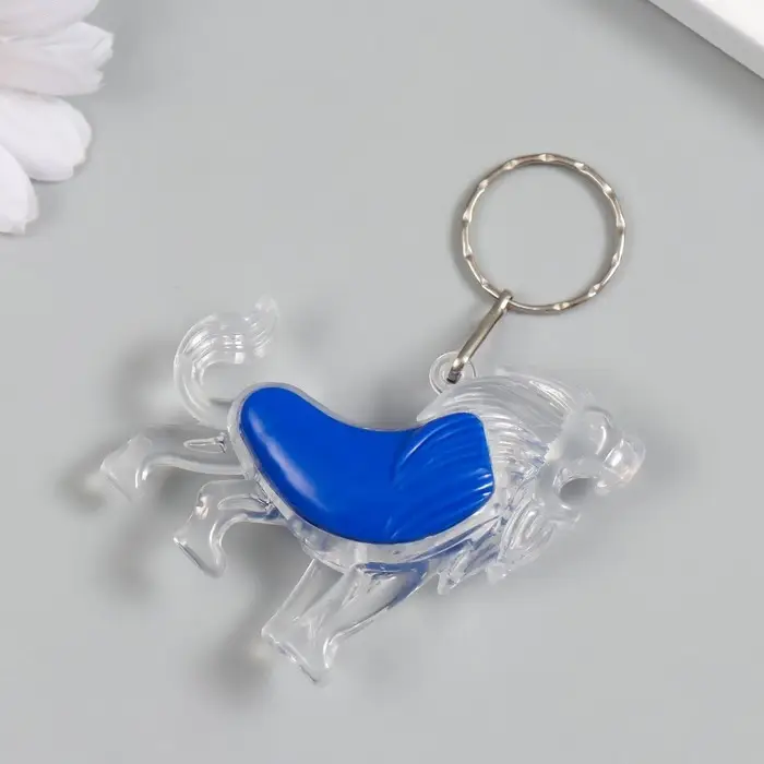 Фонарик брелок для ключей на кольце &laquo;Лев&raquo;, мигает, МИКС