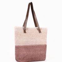 Сумка пляжная Полосы, 45*12*38, отд на молнии, подкладка, пудра/розовый