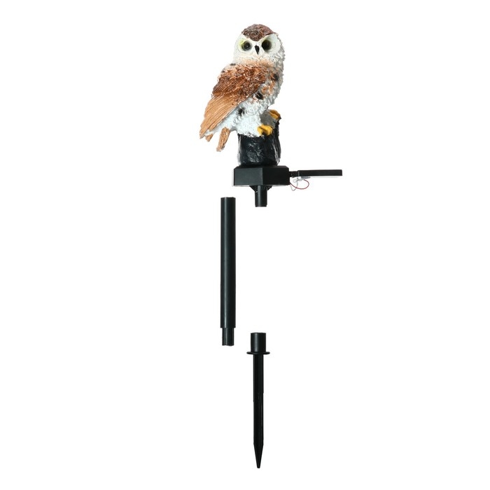 Садовый светильник на солнечной батарее &laquo;Сова&raquo;, 45 см, 1 LED, свечение тёплое белое