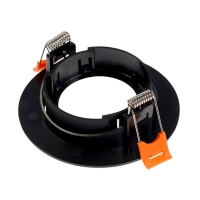 Светильник встраиваемый, поворотный, под лампу MR16, круг, пластик, черный