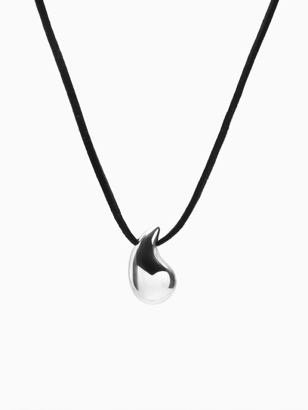 Чокер &laquo;Капля&raquo; на шнурке, цвет серебро