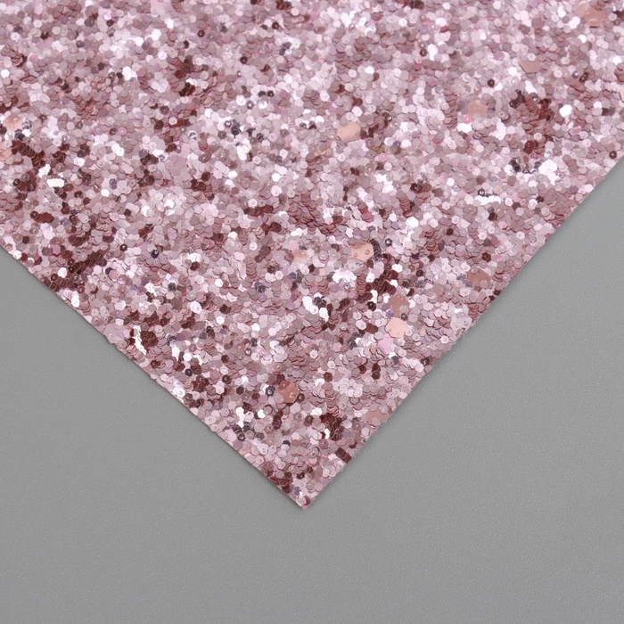Лист для творчества иск.кожа Лист для творчества иск.кожа "Крупные блёстки" розовое золото лист 33х20 см толщина 0,84 мм