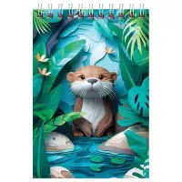 Блокнот А6 40 листов, в клетку, на гребне, Paper art, обложка мелованный картон, МИКС