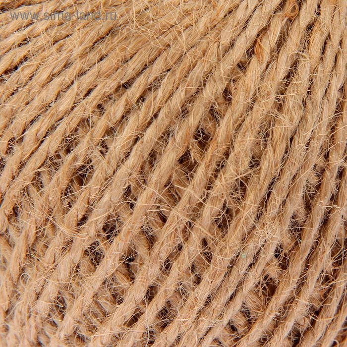 Шпагат джутовый, скрученный d=1,5 мм, 60 м, цвет натуральный