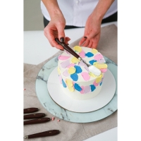 Лопатки - мастихины кондитерские Доляна, 22&times;2&times;1,5 см, набор 5 шт, нержавеющая сталь, деревянная ручка, коричневый