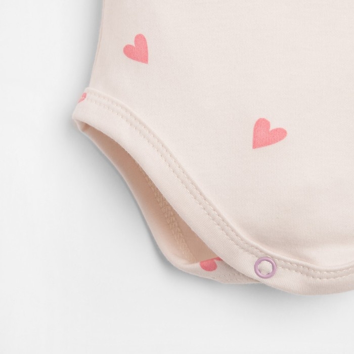 Боди с длинным рукавом в набивку Крошка Я &laquo;Зайчик&raquo;, рост 68-74 см, цвет бежевый