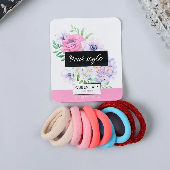 Резинка для волос "Синди" (набор 10 шт) блеск эффект, 2,5 см