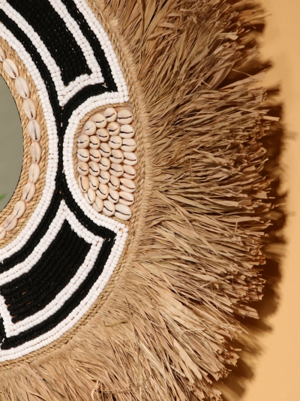 Зеркало настенное 60 см (декорировано ракушкой и бисером) Зеркало настенное 60 см (декорировано ракушкой и бисером)