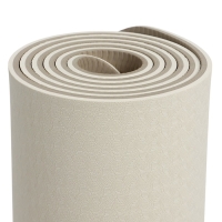 Коврик для фитнеса и йоги ONLYTOP, 183x61x 0,8 см, цвет молочный/темно-коричневый