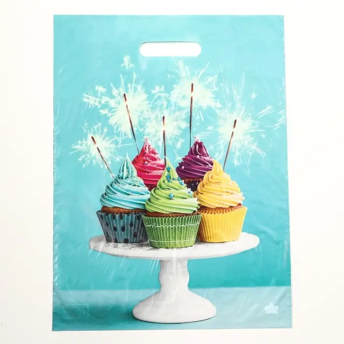 Пакет &laquo;Кексики&raquo;, полиэтиленовый с вырубной ручкой, 45&times;34 см, 30 мкм