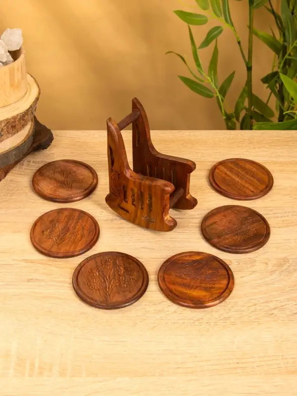Подставка под горячее "Кресло" (набор 6 шт), 14х10х6,5 см, дерево шишам