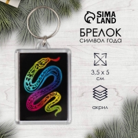 Новогодний брелок акрил "Неоновая змея" 3,5х5 см Новогодний брелок акрил "Неоновая змея" 3,5х5 см