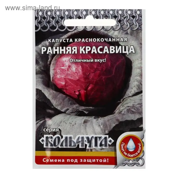 Семена Капуста краснокочанная "Ранняя красавица",  серия Кольчуга NEW, 0,5 г