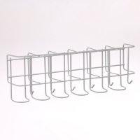 Подставка для зонтов настенная, с крючками, металл, 6,4&times;13&times;39 см, белая