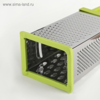 Тёрка четырёхгранная Доляна &laquo;Энергия&raquo;, 10&times;8&times;20 см, прорезиненное дно, зелёная