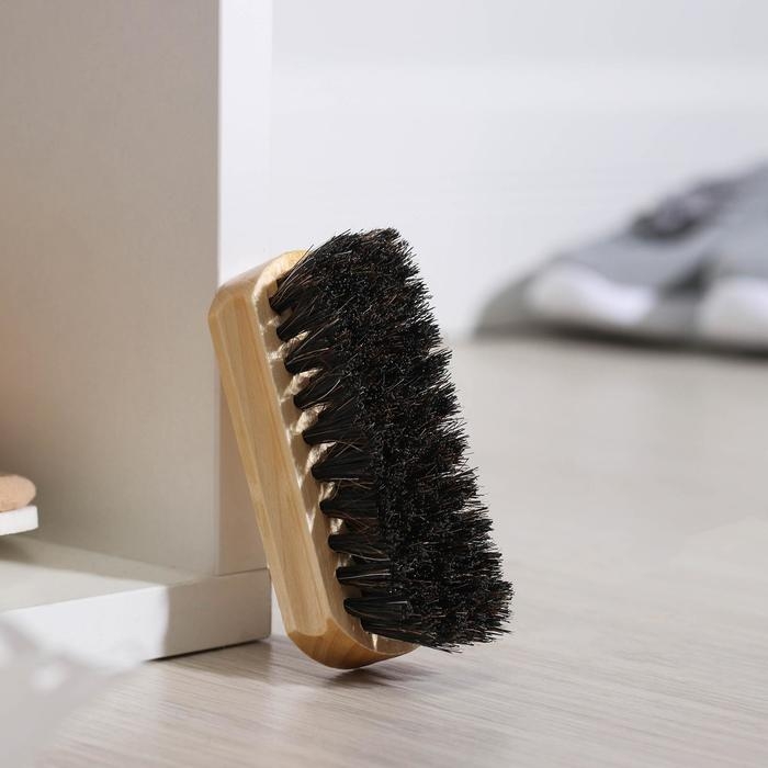 Щётка для обуви, 9×3,5 см, конский волос Щётка для обуви, 9×3,5 см, конский волос