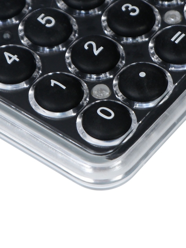 Калькулятор настольный 08-разрядный, KS-005, прозрачный корпус, черные кнопки