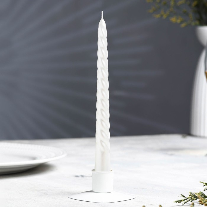 Набор Свечей витых, 1,9х 20 см, 6 штук, перламутровый металлик