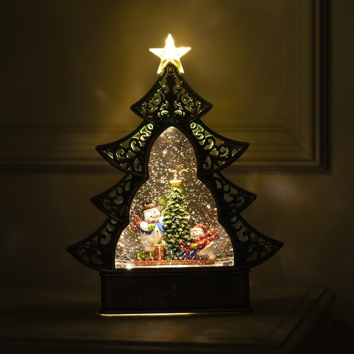 Светодиодная фигура «Ёлка со снеговиками» 23 × 29 × 9.5 см, пластик, батарейки ААх3 (не в комплекте), USB, свечение тёплое белое Светодиодная фигура «Ёлка со снеговиками» 23 × 29 × 9.5 см, пластик, батарейки ААх3 (не в комплекте), USB, свечение тёплое белое