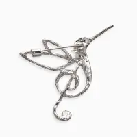 Брошь &laquo;Калибри. Скрипичный ключ&raquo;, цвет серебро