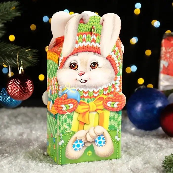Подарочная коробка &laquo;Новогодний Заяц&raquo;, 14.3&times;7.6&times;27.7 см