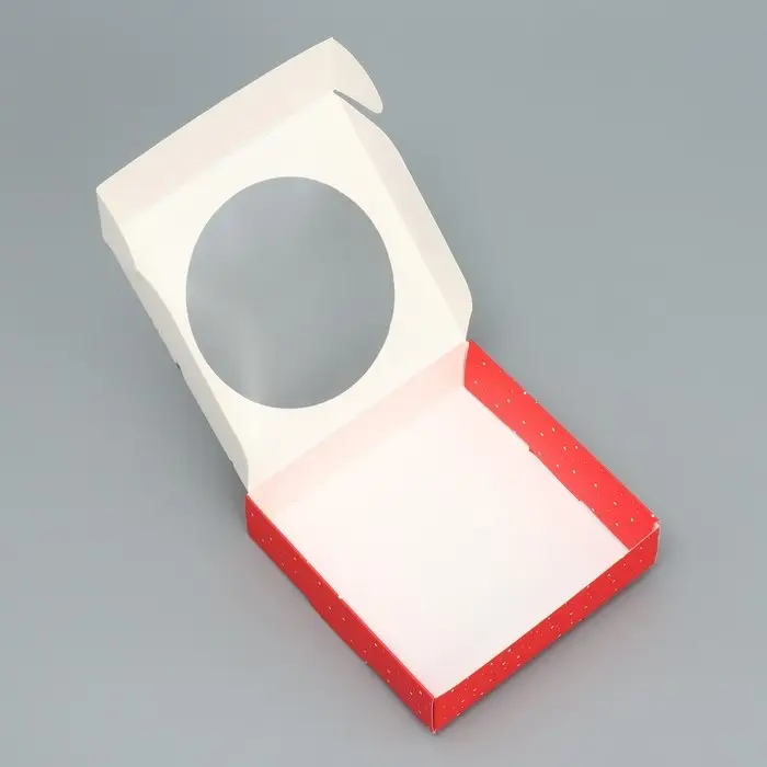 Коробка для макарун с низкими бортами &laquo;Венок&raquo;, 11&times;11&times;3 см