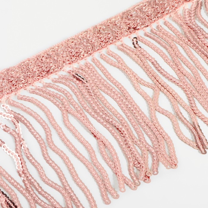 Тесьма с пайетками &laquo;Бахрома&raquo;, d = 3 мм, 10 см, 4,5 &plusmn; 0,5 м, цвет розовый