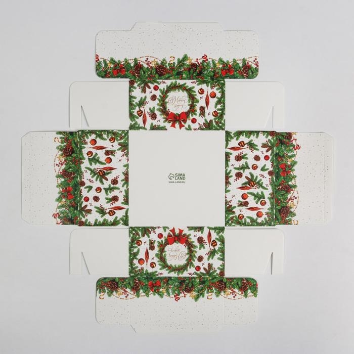 Коробка для кондитерских изделий с PVC крышкой New Year, 12 х 6 х 11,5 см Коробка для кондитерских изделий с PVC крышкой New Year, 12 х 6 х 11,5 см