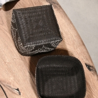 Корзинка плетеная "Бонтанг" бамбук 19х19х14 см, тёмная