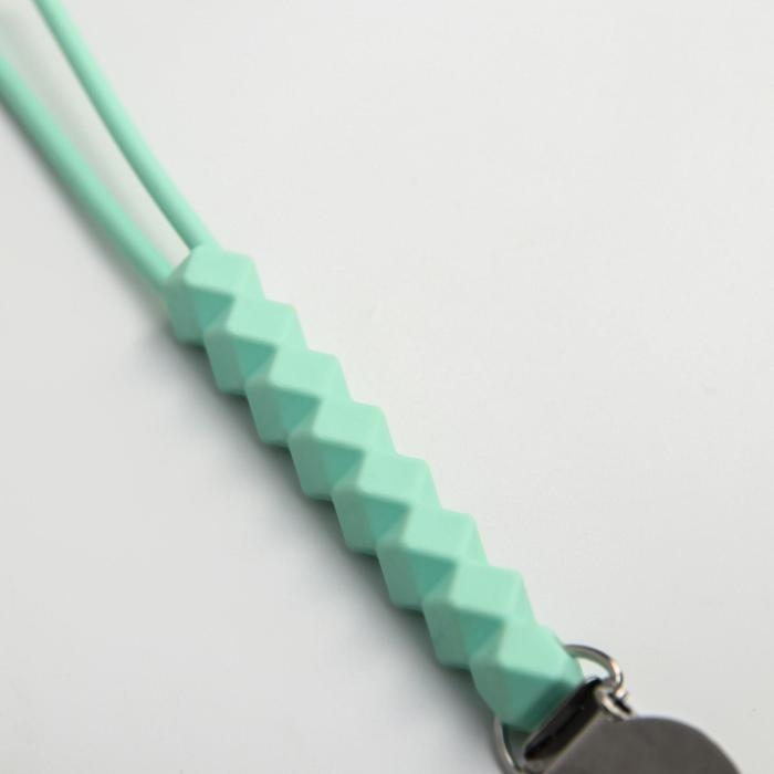 Держатель для соски - пустышки &laquo;Ромбики&raquo;, силиконовый, цвет зелёный