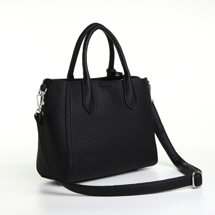 Сумка женская на молнии, TEXTURA, маленький размер, цвет чёрный Сумка женская на молнии, TEXTURA, маленький размер, цвет чёрный