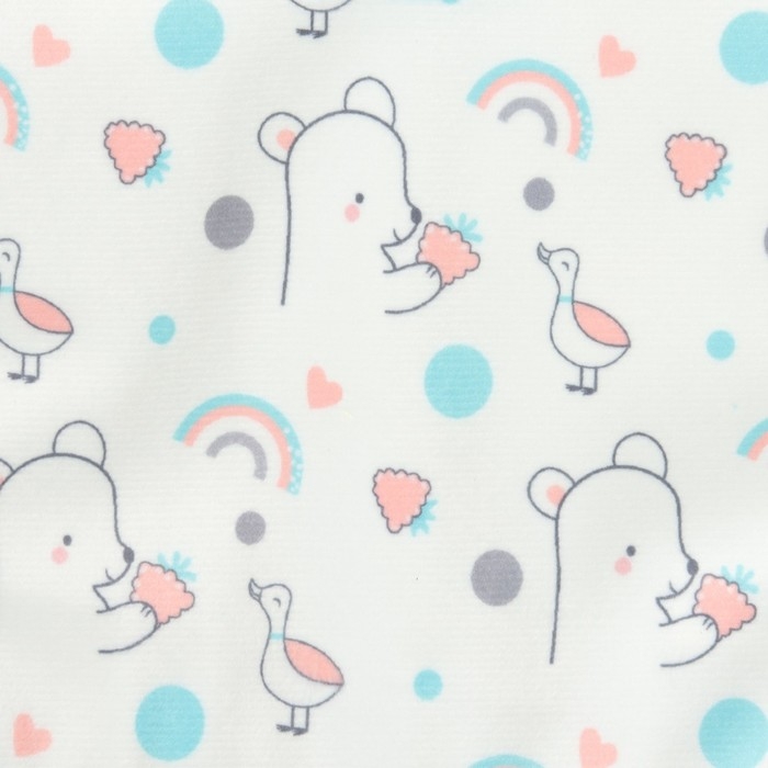 Набор детских слюнявчиков Крошка Я, 3 шт. + подарок, 20х17 см., цвет бирюзовый, розовый, серый