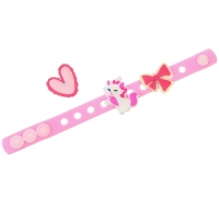 Браслет силиконовый со сменными джибитсами, 3 джибитса в комплекте, Коты аристократы Браслет силиконовый со сменными джибитсами, 3 джибитса в комплекте, Коты аристократы