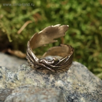 Кольцо-амулет &laquo;Перо удачи&raquo;, литой, латунь, D=17-21 мм