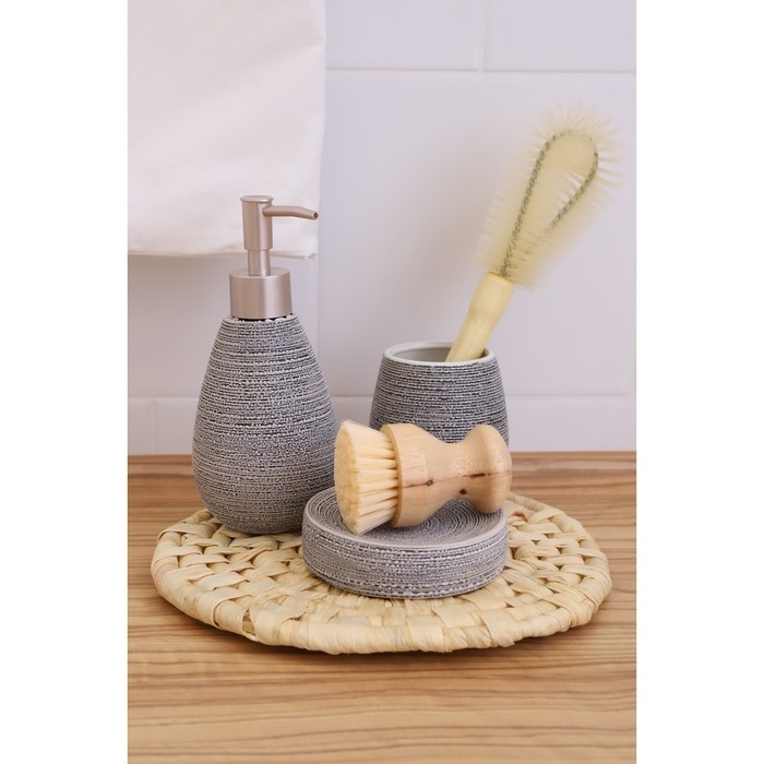 Ёршик для посуды Доляна, 25,5&times;7&times;3,5 см, овал, деревянная ручка