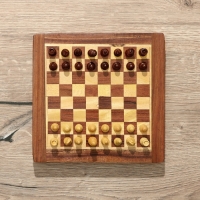 Шахматы магнитные 20,5х20,5х3,5 см, дерево шишам Шахматы магнитные 20,5х20,5х3,5 см, дерево шишам