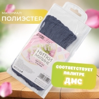 Набор ниток мулине №161, 8 &plusmn; 1 м, 6 шт, цвет серо-синий